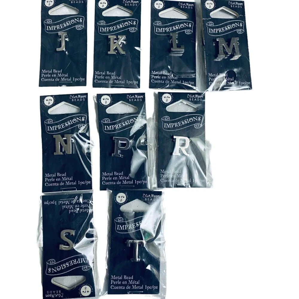 17 piece Lot of Initial Pendants for Jewelry Making Craft Supplies